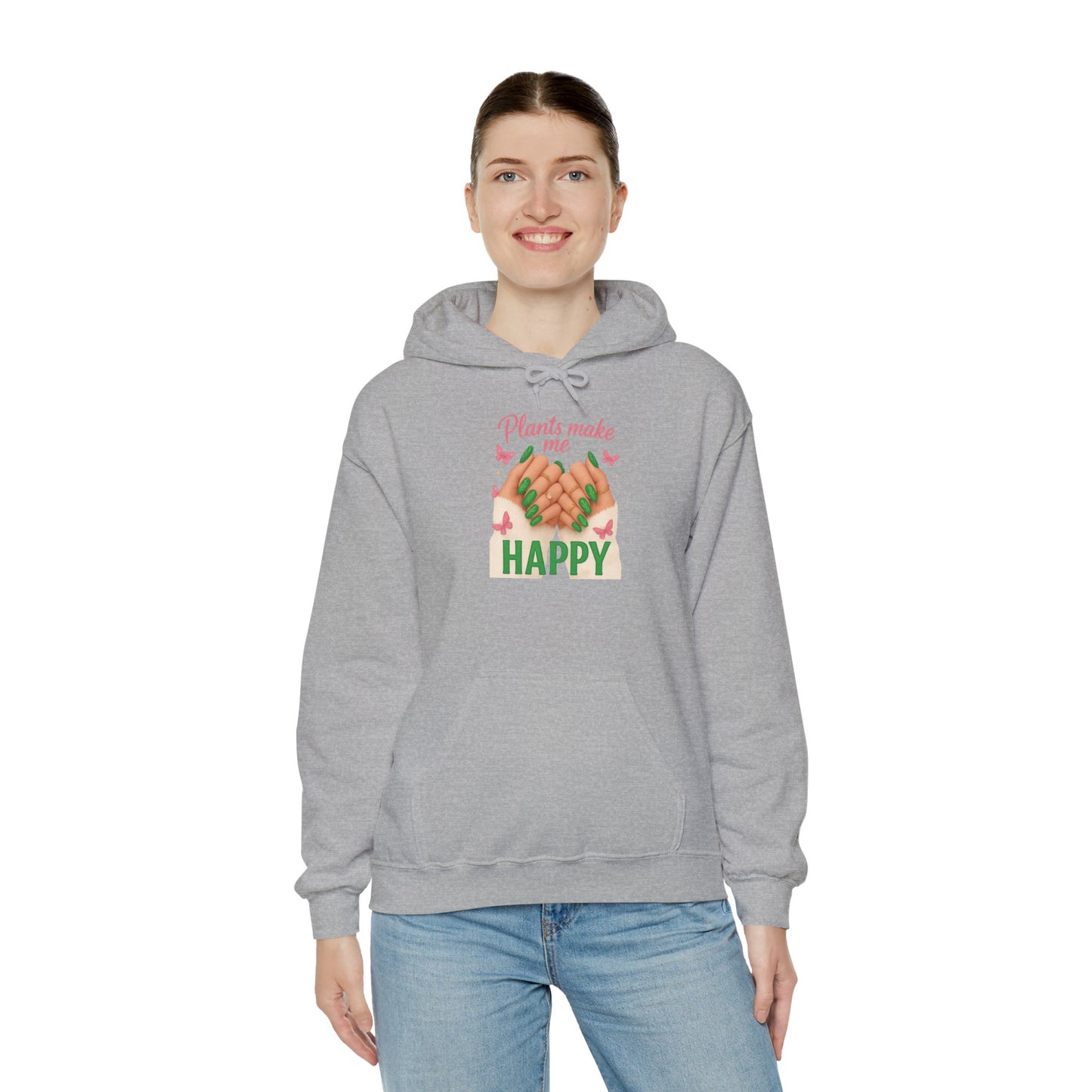 "Plants Make Me Happy" Plant Lover Hoodie — Plant Parent Hoodie Sweatshirt
