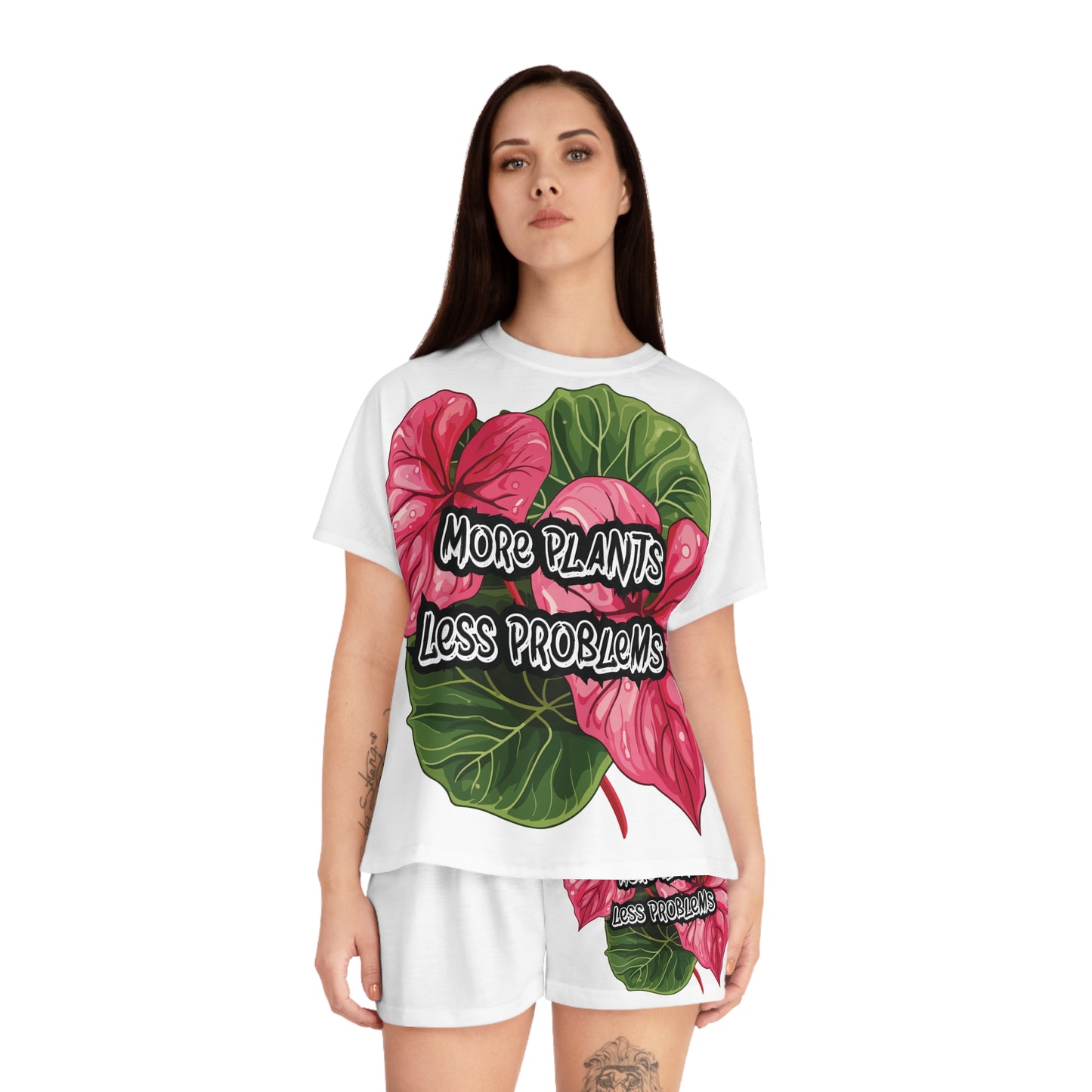 More Plants Less Problems, Women's Tropical Pajama Set - More Plants, Less Problems | Cozy Sleepwear for Garden Lovers | Relaxing Nights, Summer Vibes, Gifts, [...]