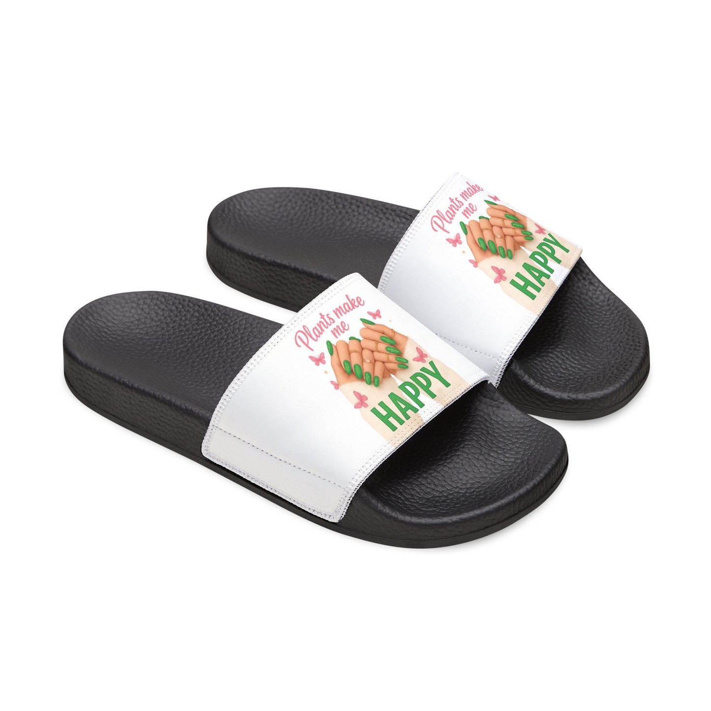 Plants Made Me Happy Slide Sandals — Women's Removable-Strap Slides