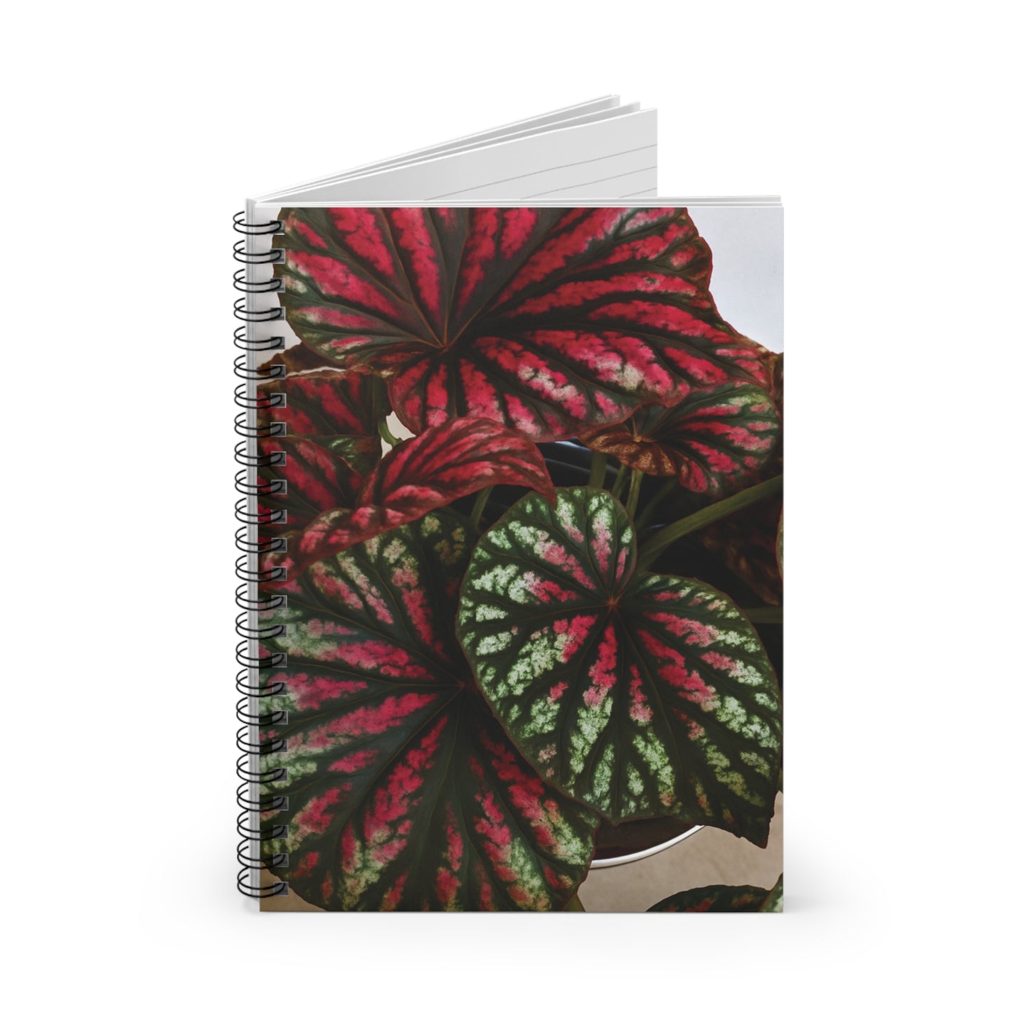 Begonia Harmony Spiral Notebook — Ruled Journal for Plant Lovers
