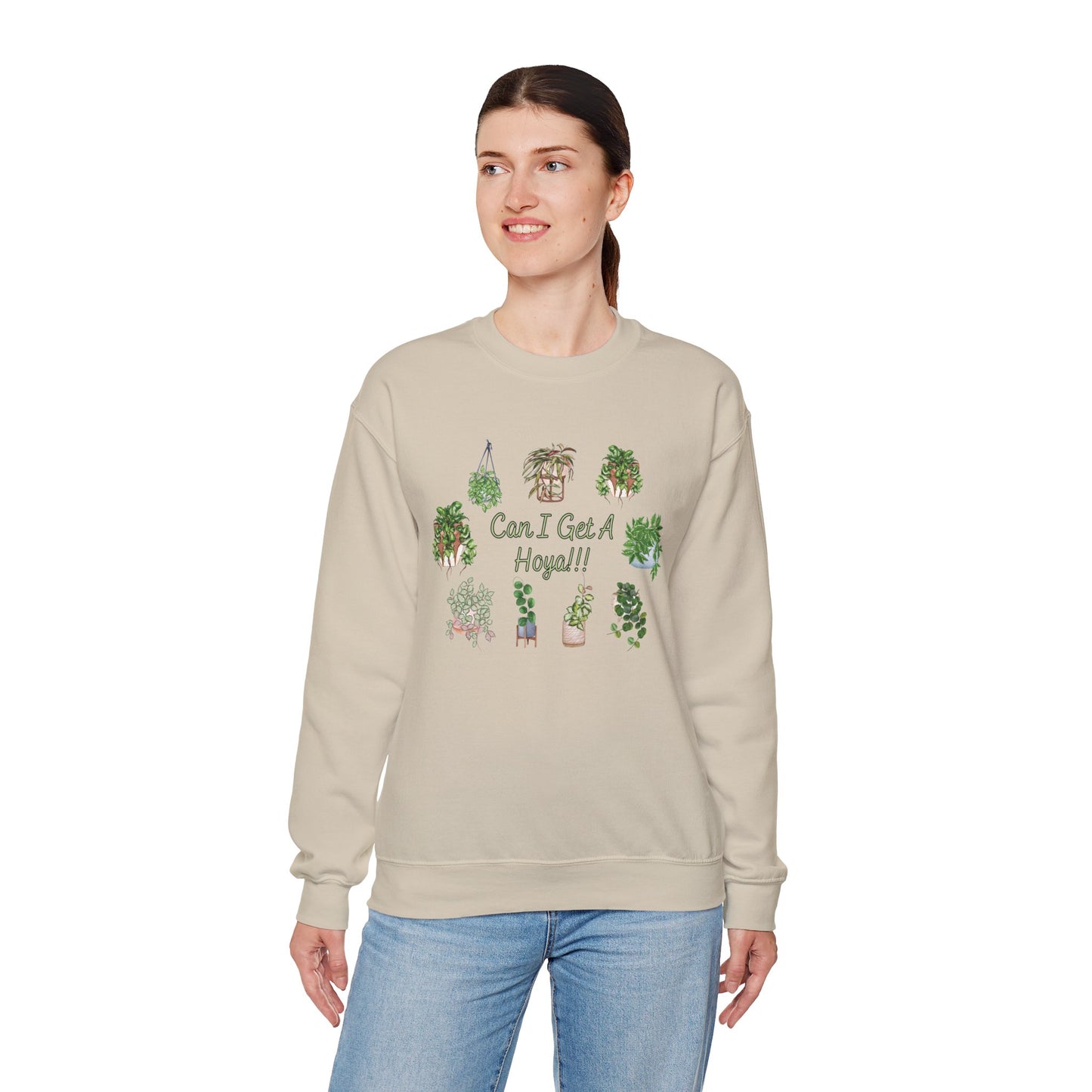 Can I Get A Hoya!! Sweatshirt — Cute Houseplant Crewneck for Plant Lovers