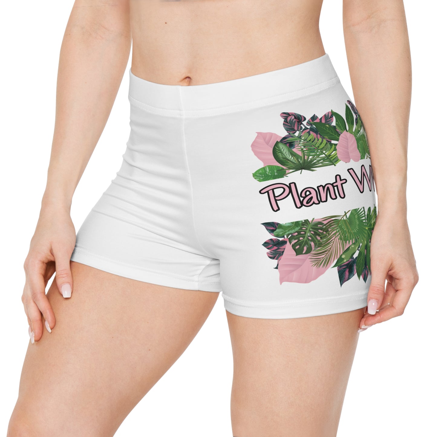 Plant Whore Women’s Shorts — Botanical Print Yoga Shorts