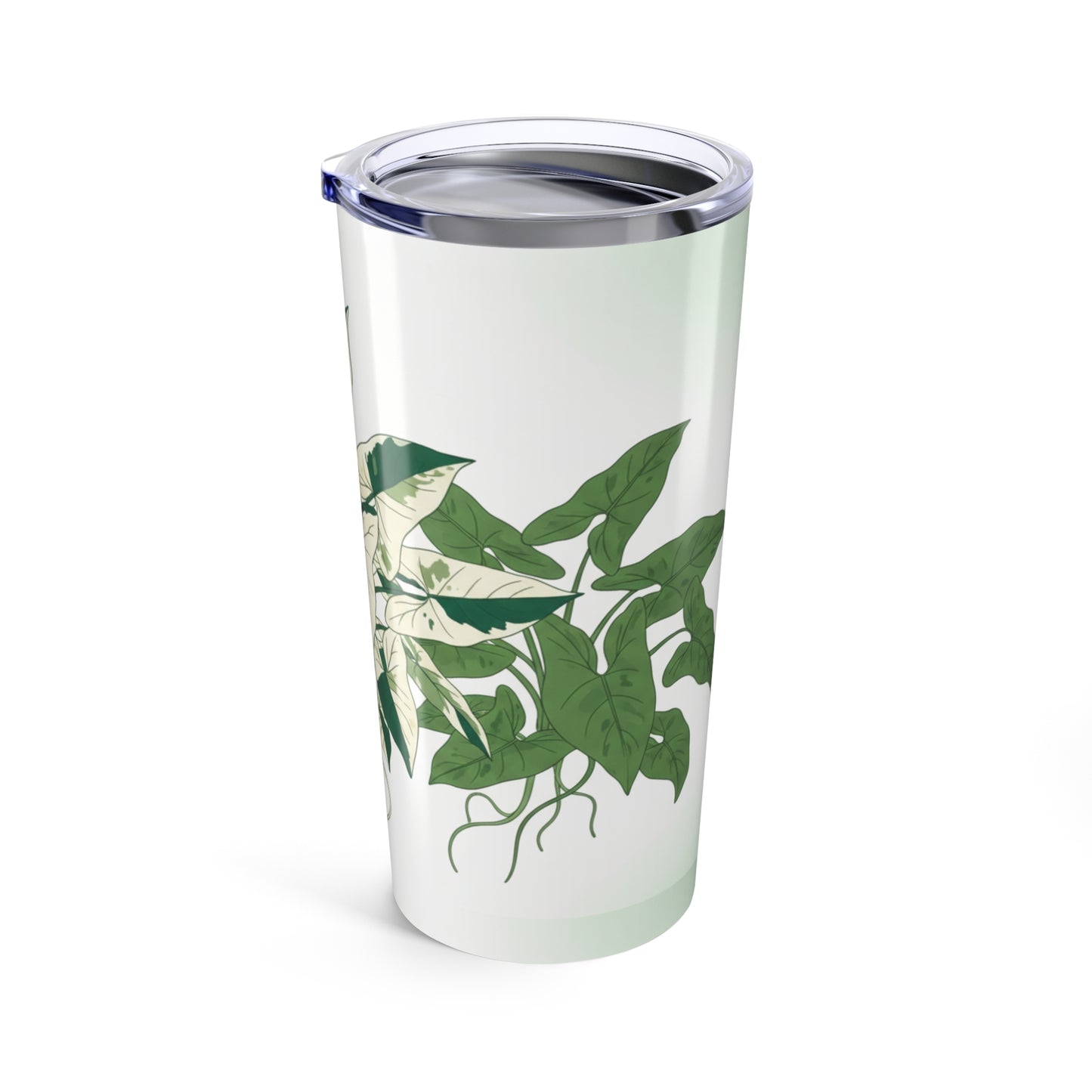 20oz Syngonium Plant Pattern Tumbler — Botanical Syngoniums Design, Green, Pink, & Blush