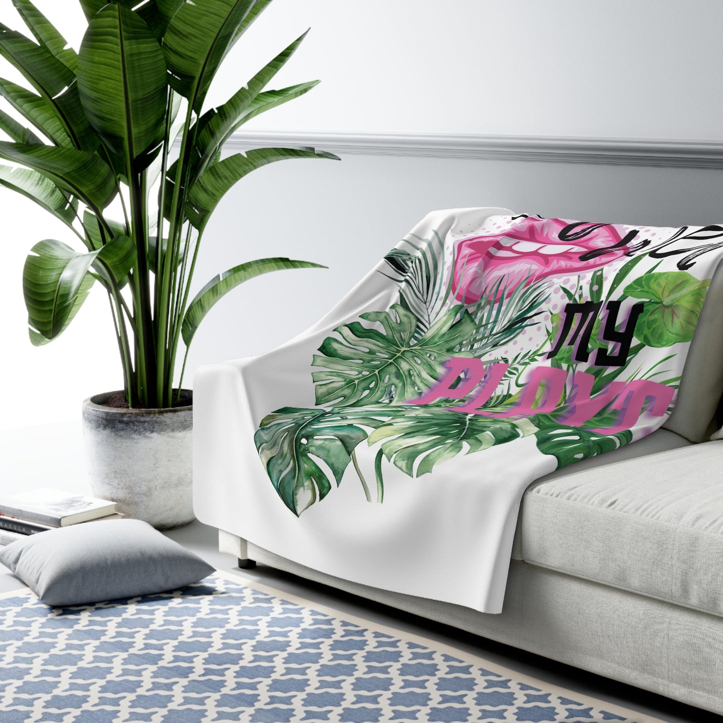 "I Just Wet My Plants" Sherpa Blanket —  Funny Plant Lover Throw