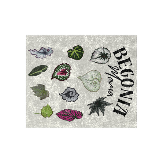 Begonia Mama Crushed Velvet Blanket — Houseplant Throw for Plant Lovers