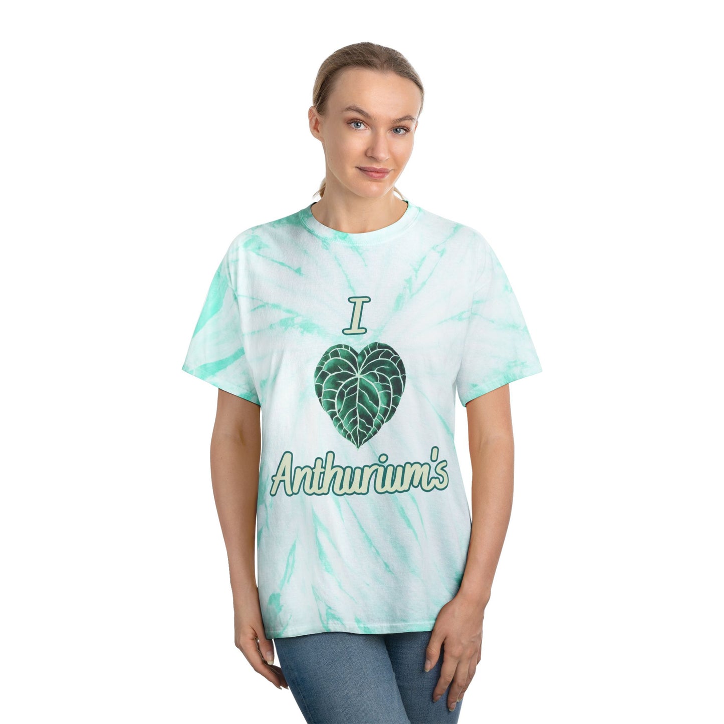 I Love Anthuriums Tie-Dye Tee – Plant Lover Shirt