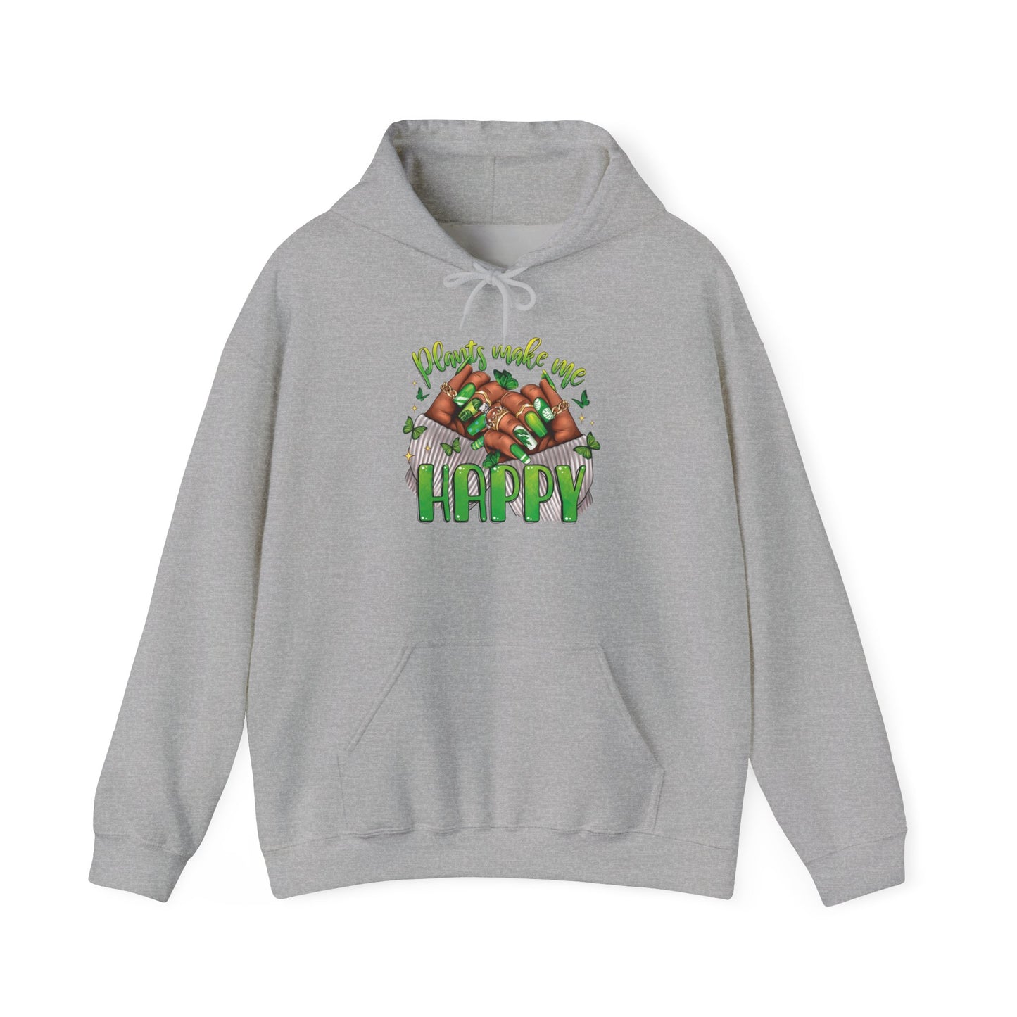 "Plants Make Me Happy" Cute Nail Hoodie Sweatshirt