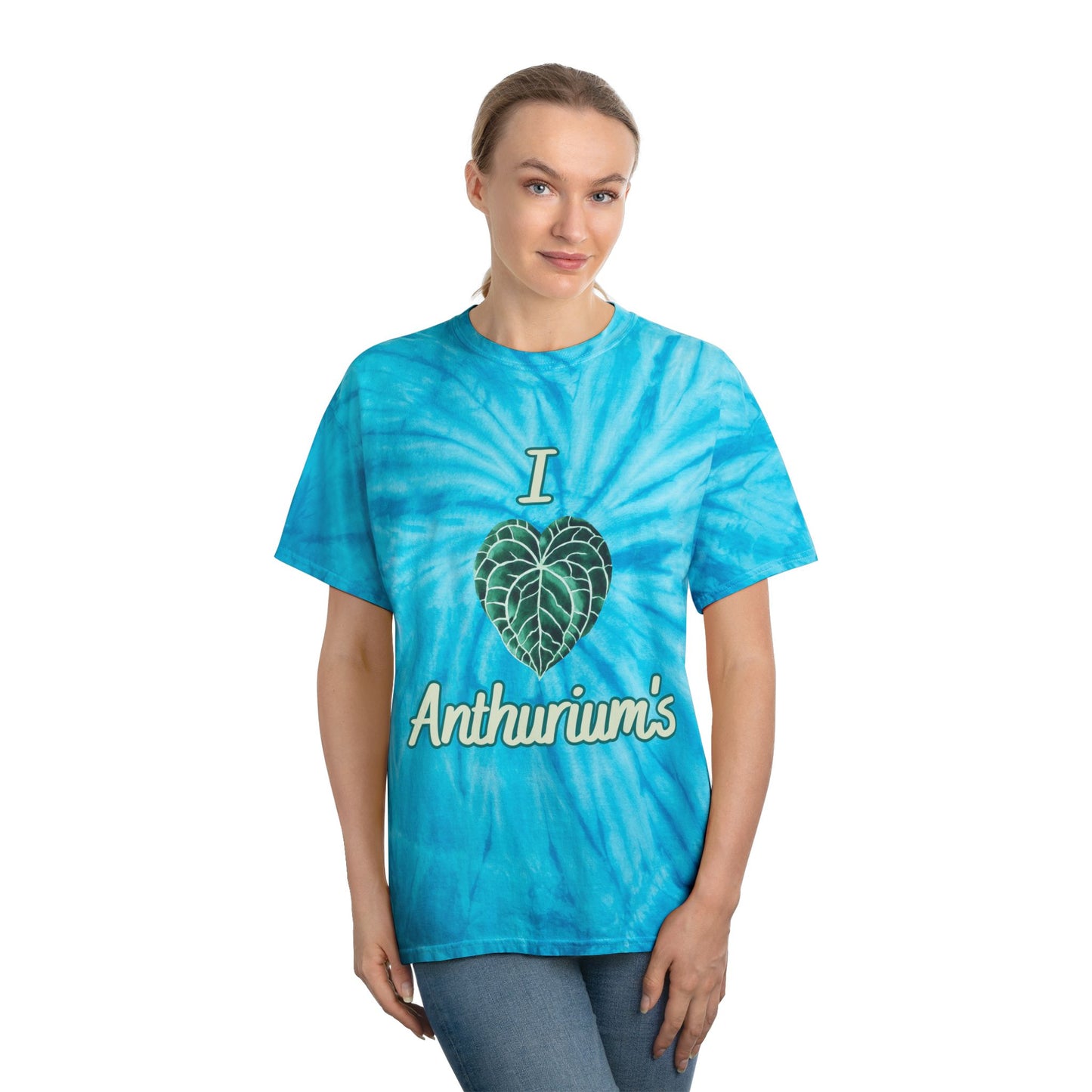 I Love Anthuriums Tie-Dye Tee – Plant Lover Shirt