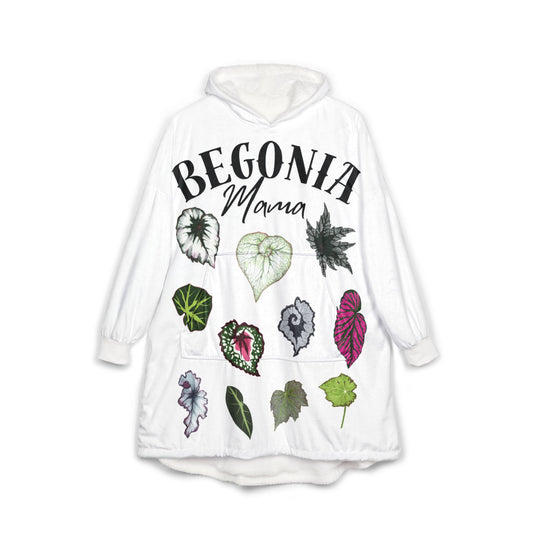 Begonia Mama Unisex Hooded Blanket for Cozy Plant Lovers