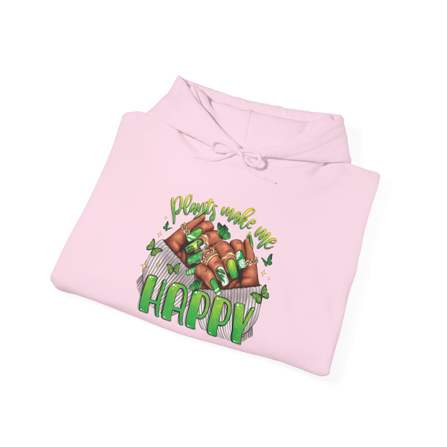 "Plants Make Me Happy" Cute Nail Hoodie Sweatshirt