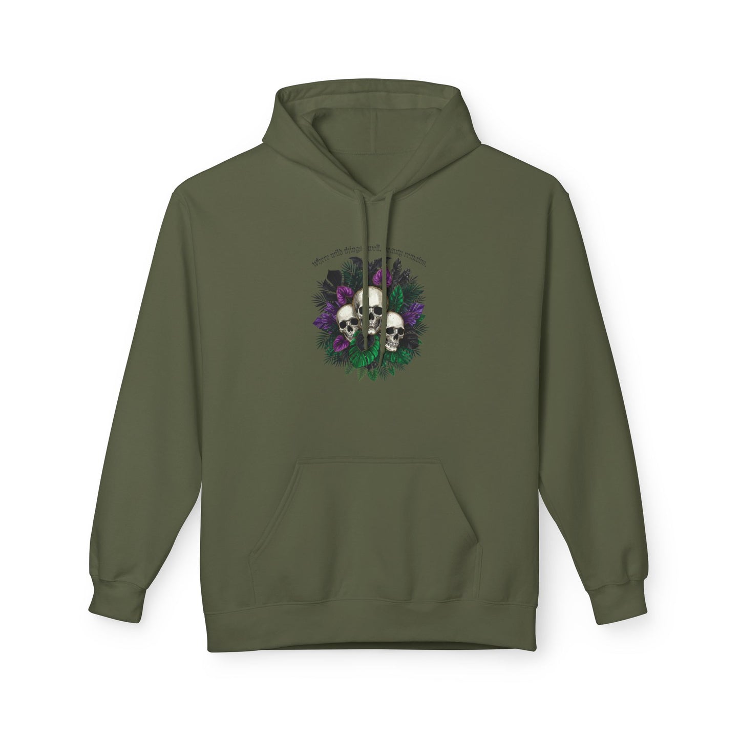Where Wild Things Dwell, Beauty Remains -Floral Skull Hoodie