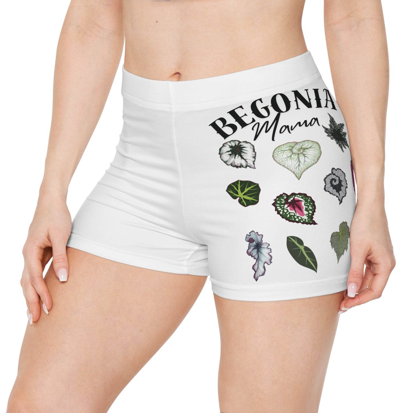 Begonia Mama Women's Shorts — Botanical Plant Lover Graphic Shorts