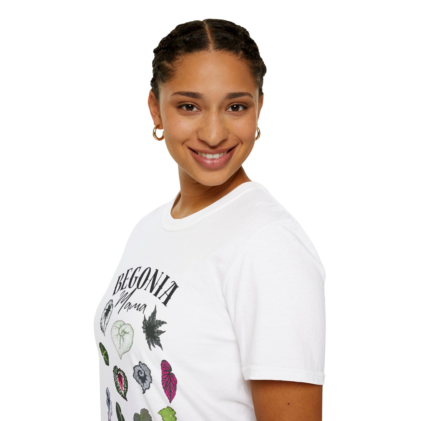 Begonia Mama T-Shirt – Plant Lover Tee with Begonia Leaf Shirt-Unisex Soft Style T-Shirt