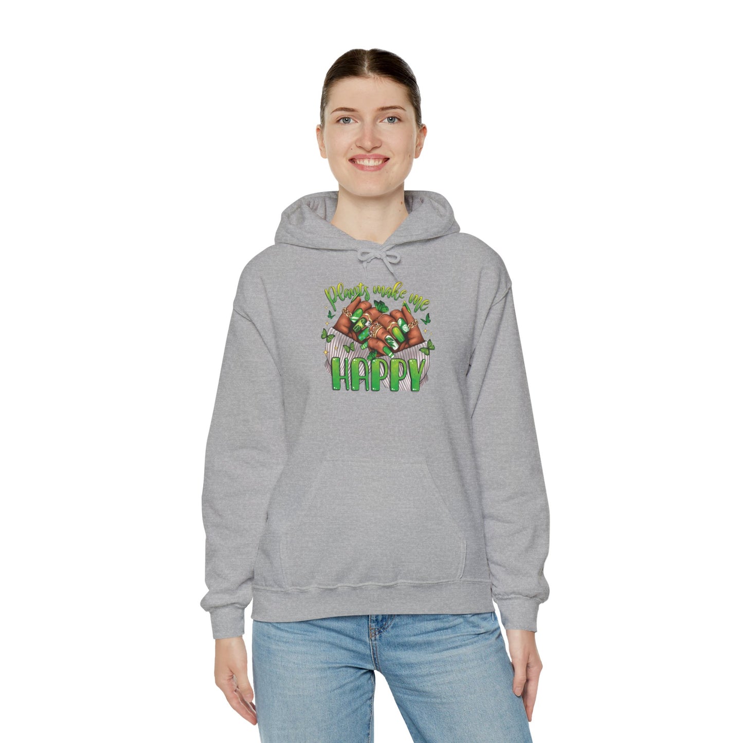 "Plants Make Me Happy" Cute Nail Hoodie Sweatshirt