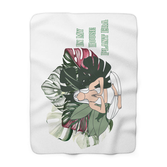 "In My House Plant Era" Sherpa Blanket — Throw for Plant Lovers