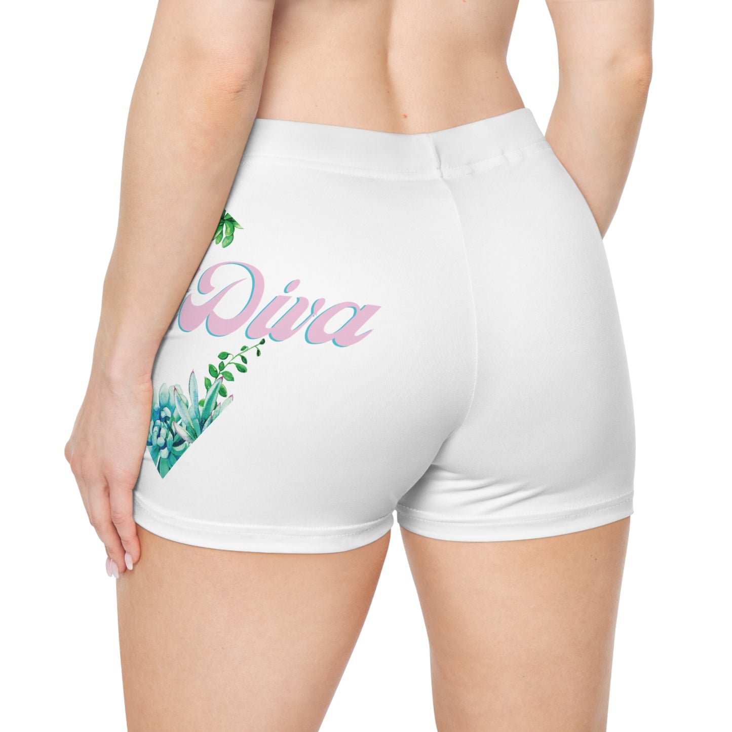 Plant Diva Shorts — Women's Athletic Floral Print