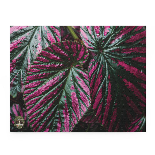 Begonia Leaf Puzzle — Pink & Green Begonia 120/252/500-Piece Jigsaw