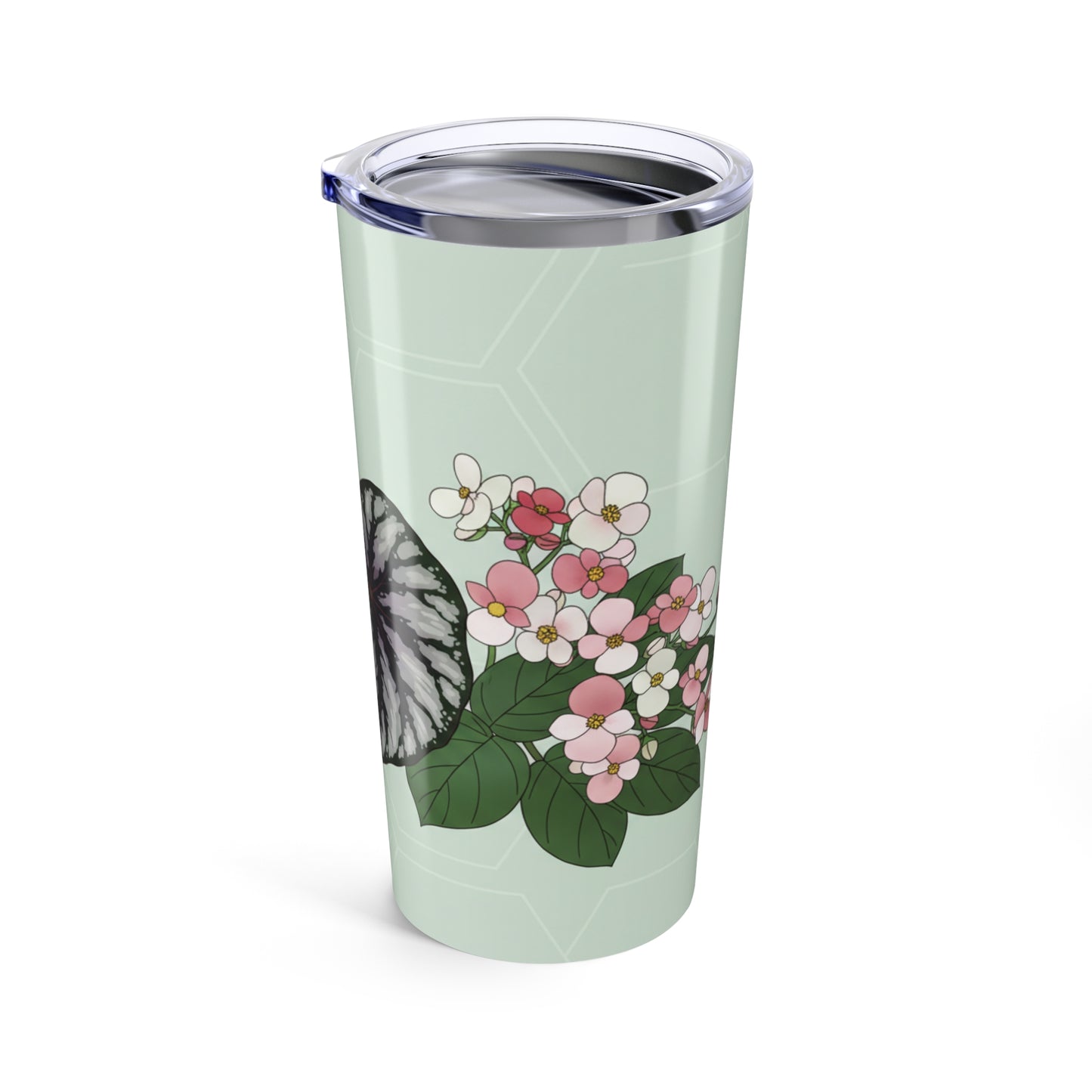 20oz Botanical Begonia Tumbler — Begonia Travel Cup