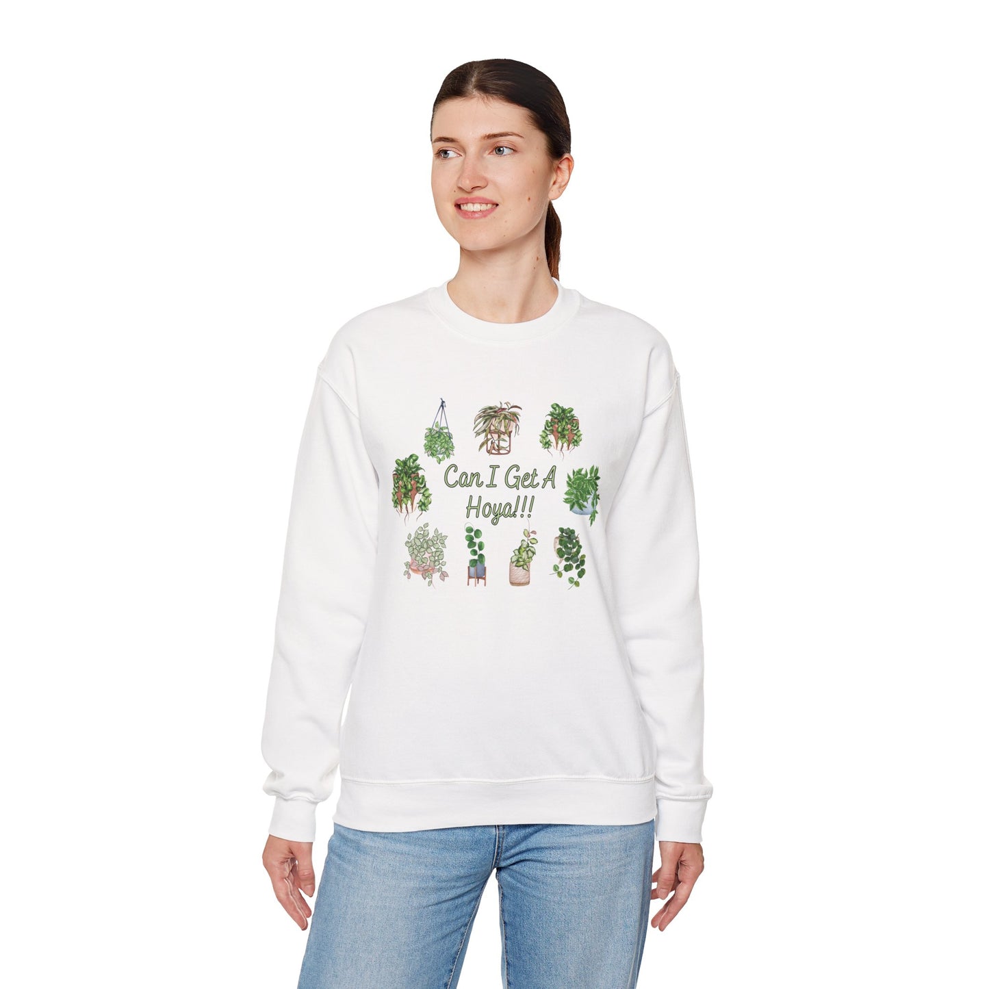 Can I Get A Hoya!! Sweatshirt — Cute Houseplant Crewneck for Plant Lovers