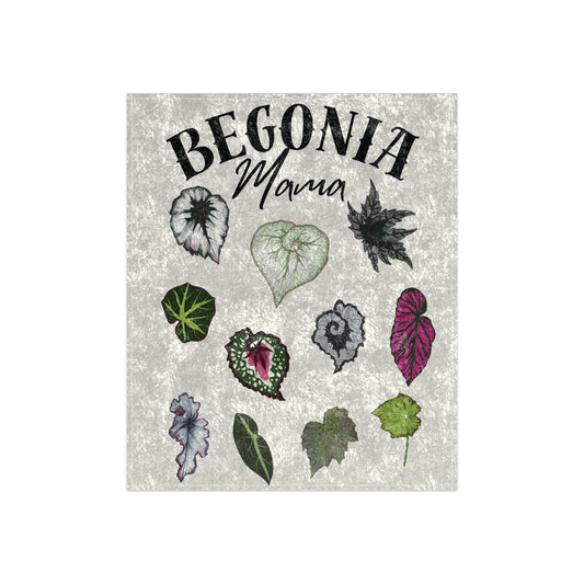 Begonia Mama Crushed Velvet Blanket — Houseplant Throw for Plant Lovers