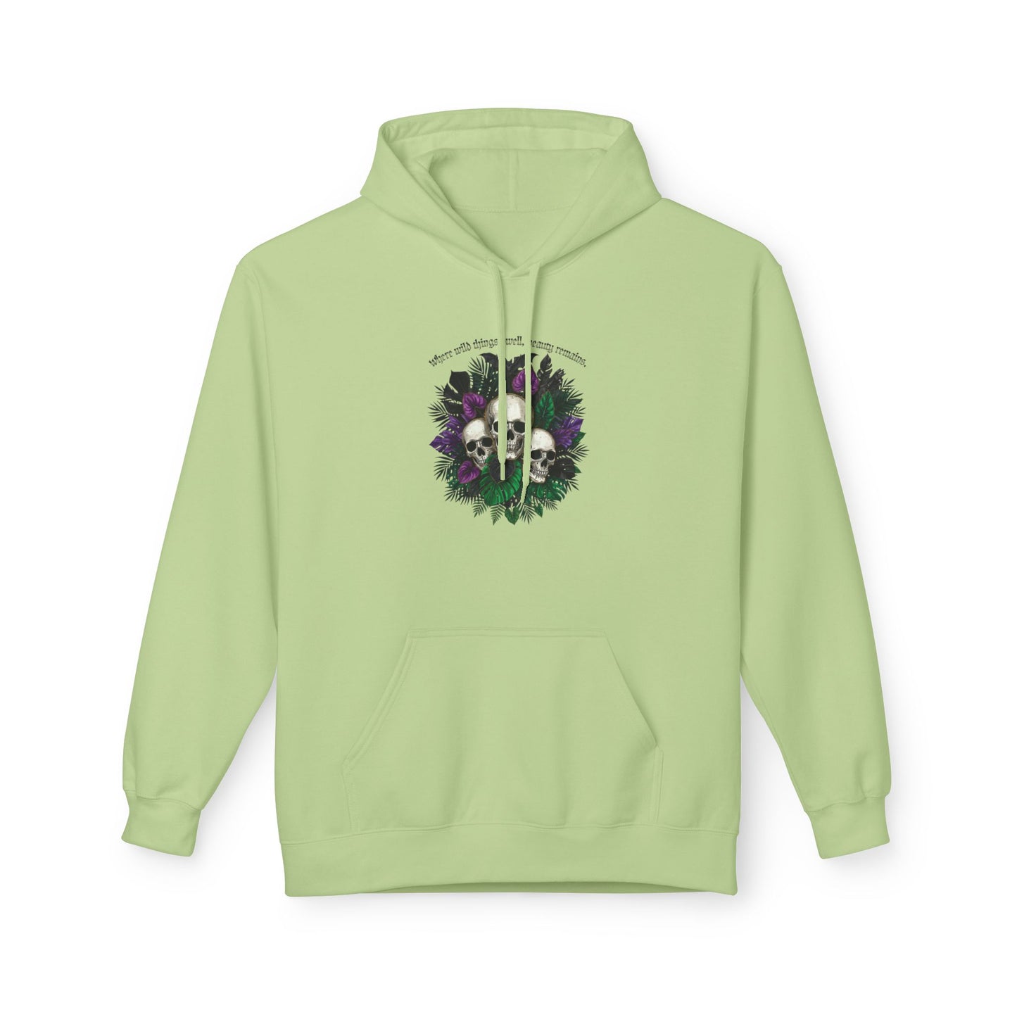 Where Wild Things Dwell, Beauty Remains -Floral Skull Hoodie