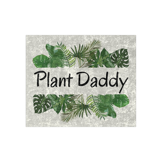 Plant Daddy Crushed Velvet Blanket – Tropical Green Leaf Throw for Plant Lovers