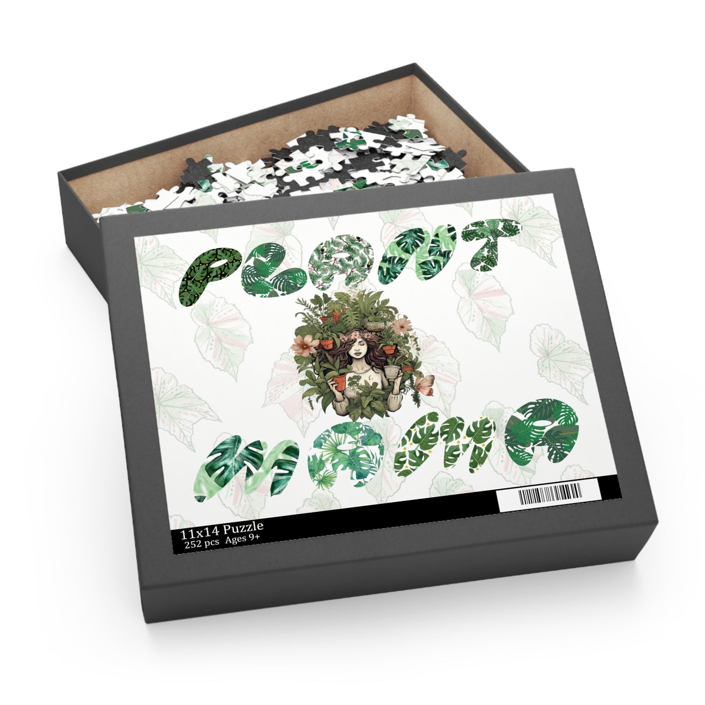 Plant Mama Puzzle — 120/252/500-Piece Botanical Jigsaw with “Plant Mama” Green Leaf Design