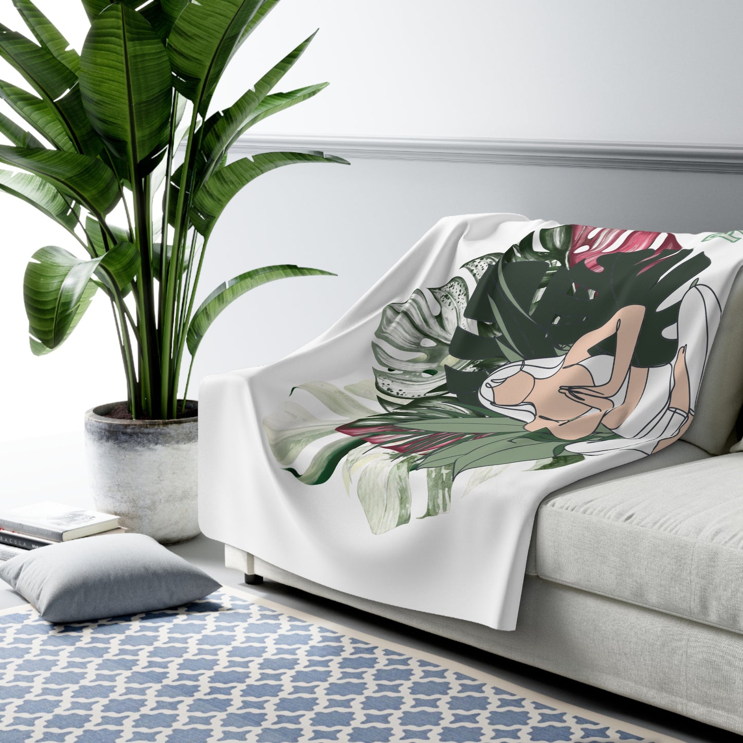 "In My House Plant Era" Sherpa Blanket — Throw for Plant Lovers