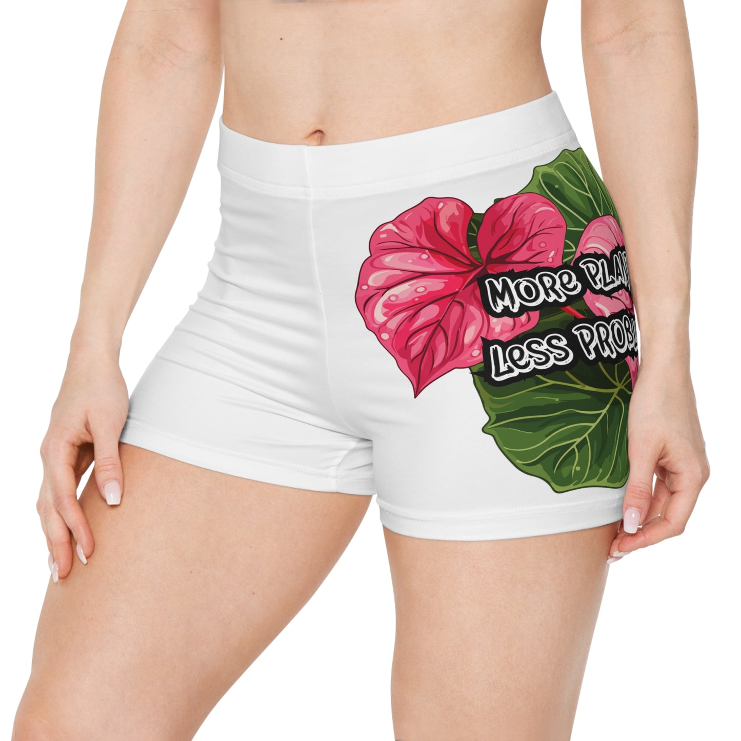 'More Plants, Less Problems' Women's Active Shorts