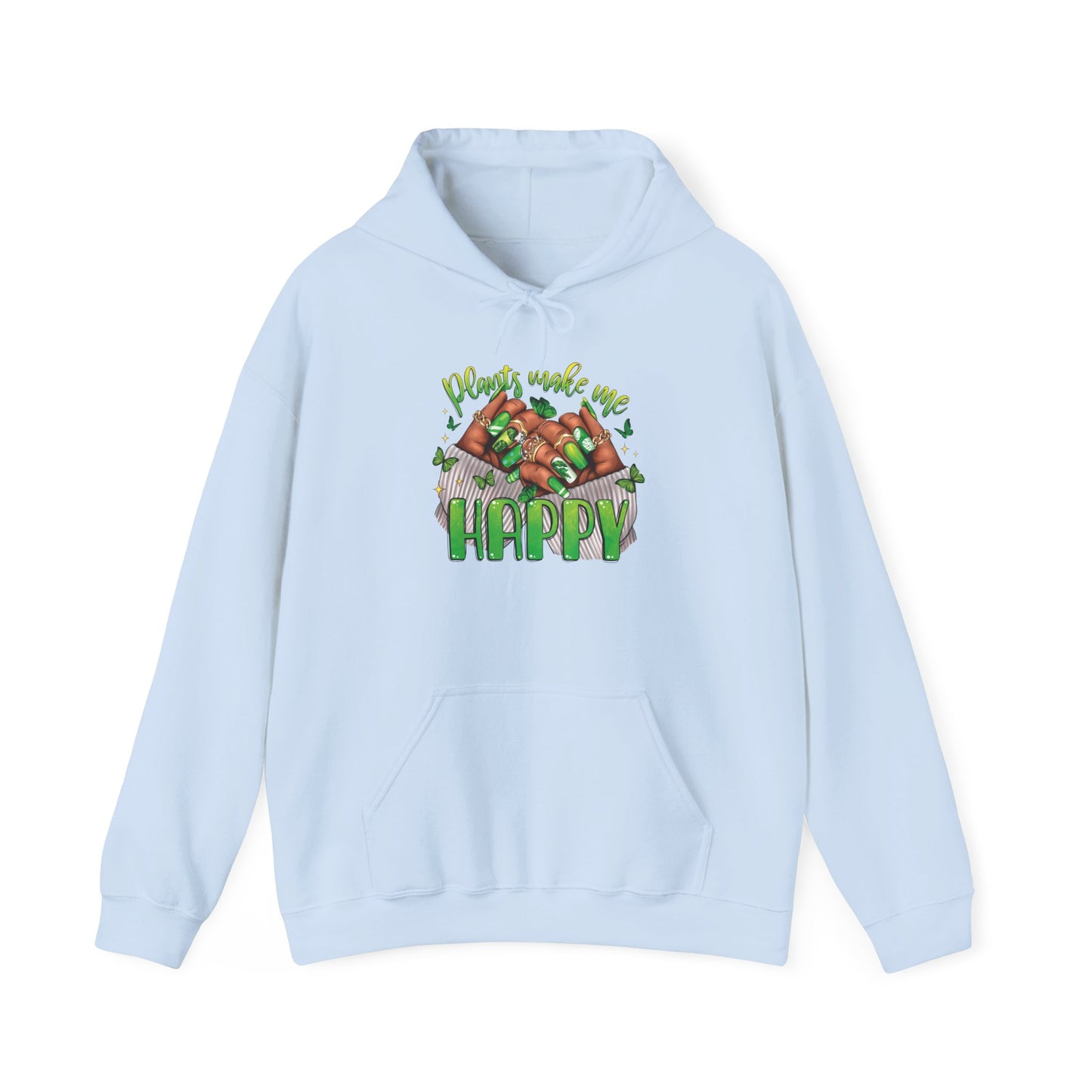 "Plants Make Me Happy" Cute Nail Hoodie Sweatshirt