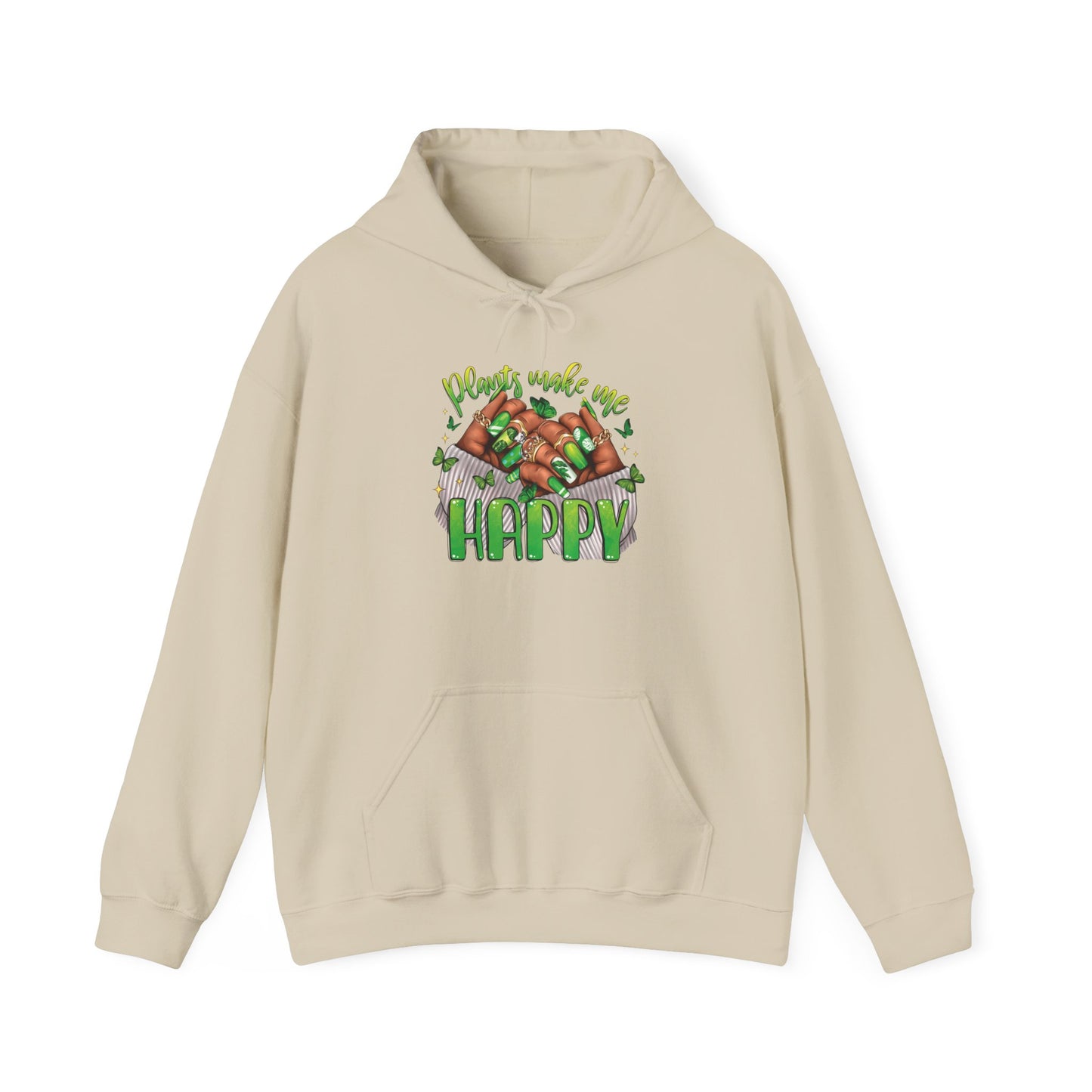"Plants Make Me Happy" Cute Nail Hoodie Sweatshirt