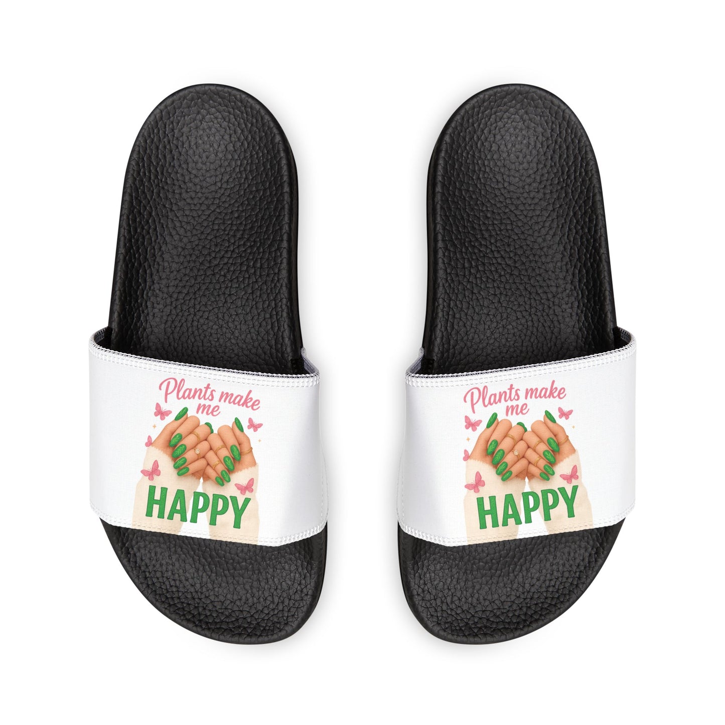 Plants Made Me Happy Slide Sandals — Women's Removable-Strap Slides