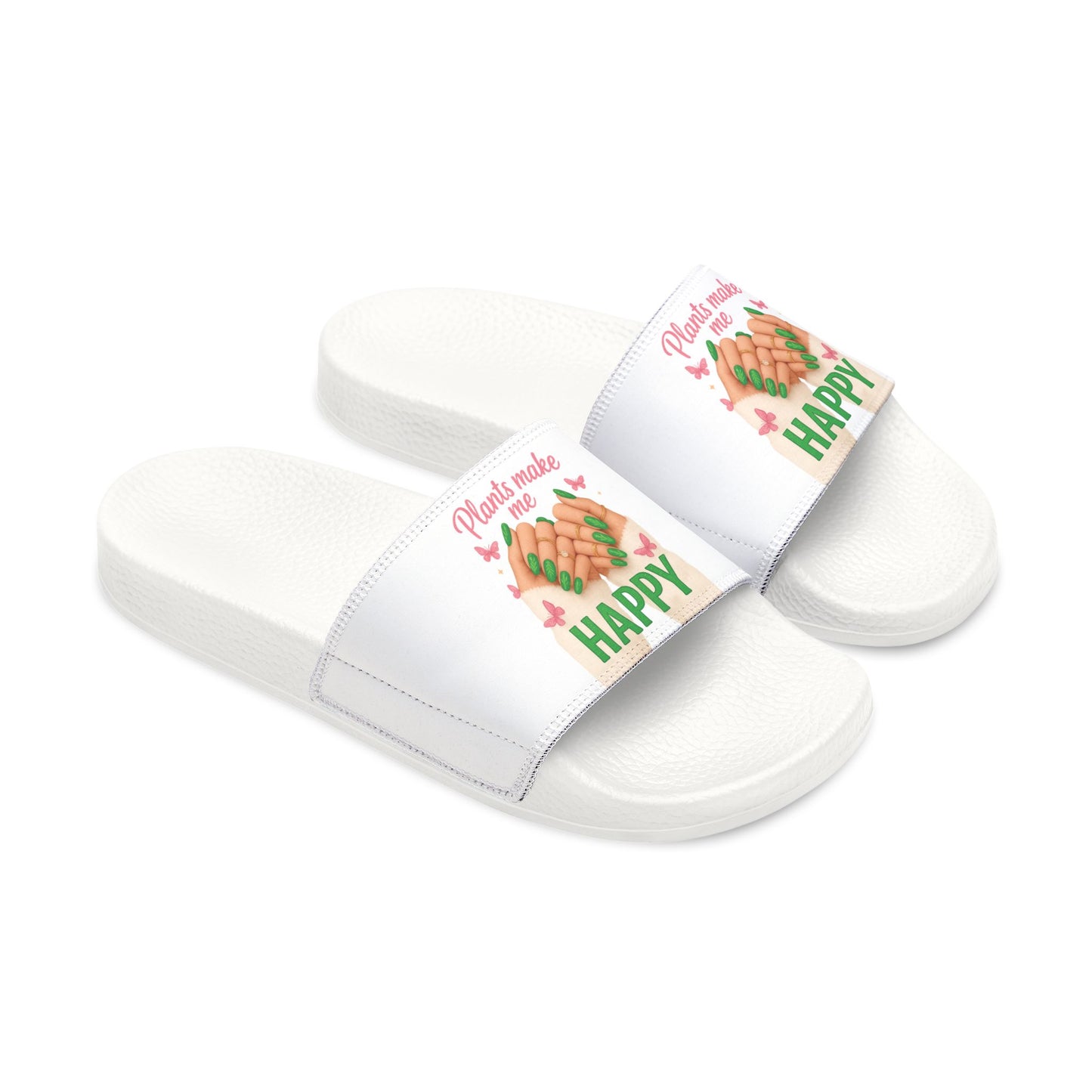 Plants Made Me Happy Slide Sandals — Women's Removable-Strap Slides