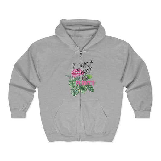 "I Just Wet My Plants" Zip-Up Hoodie