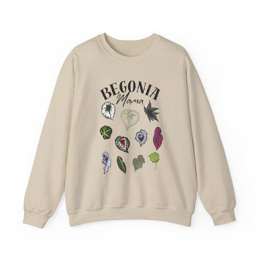 Begonia Mama Crewneck Sweatshirt — Botanical Plant Mom Pullover