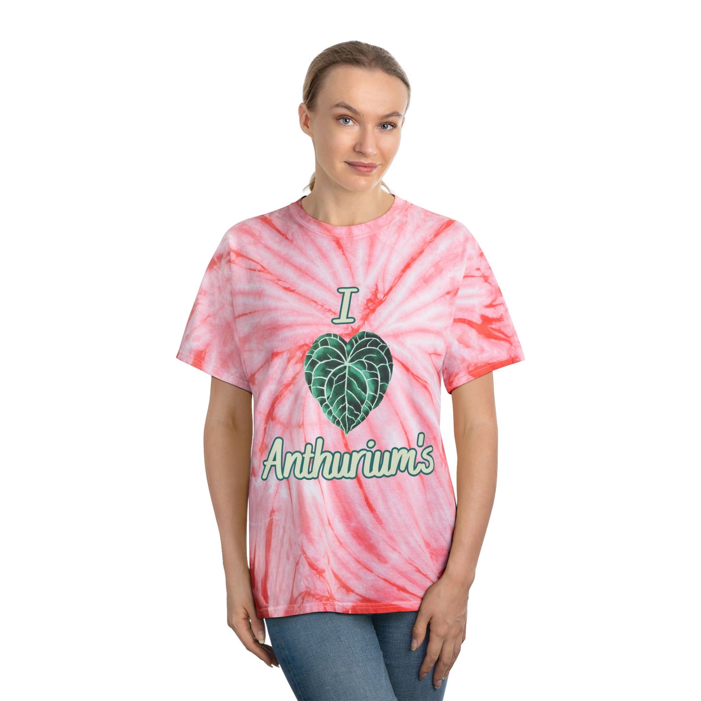I Love Anthuriums Tie-Dye Tee – Plant Lover Shirt