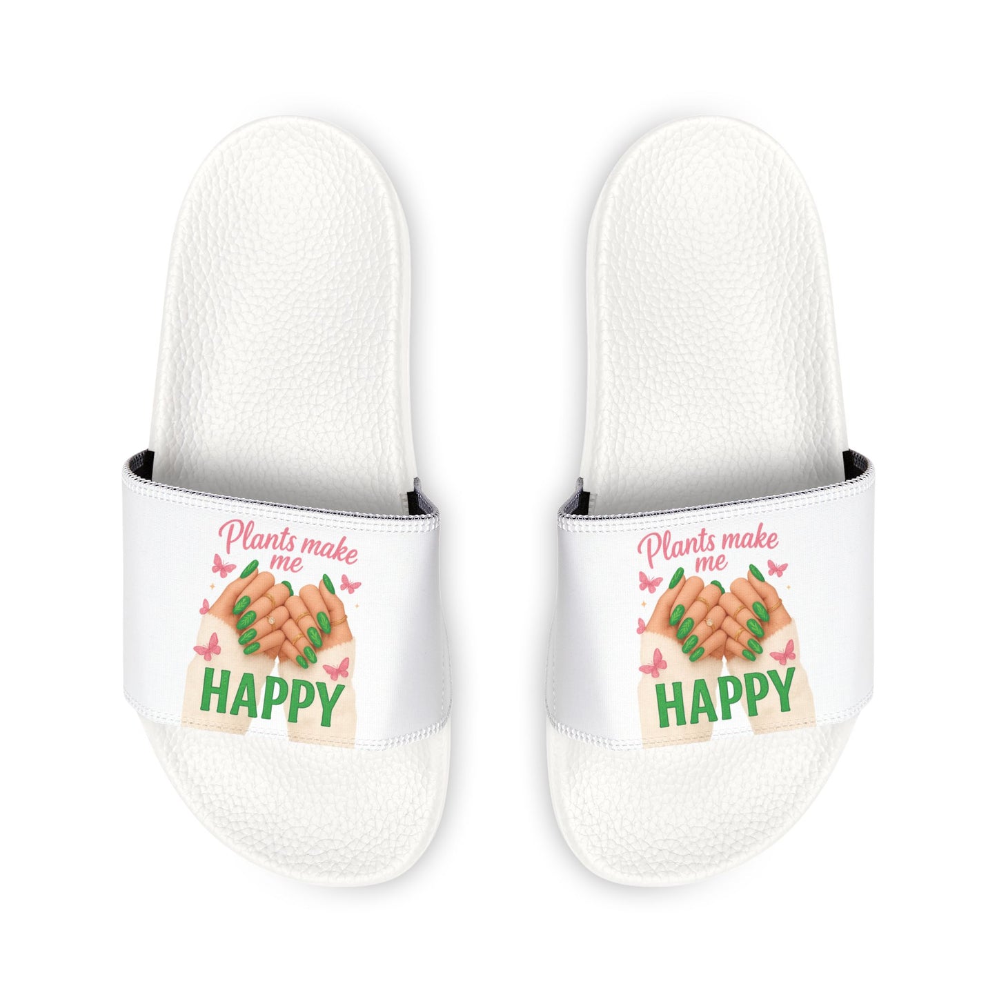 Plants Made Me Happy Slide Sandals — Women's Removable-Strap Slides