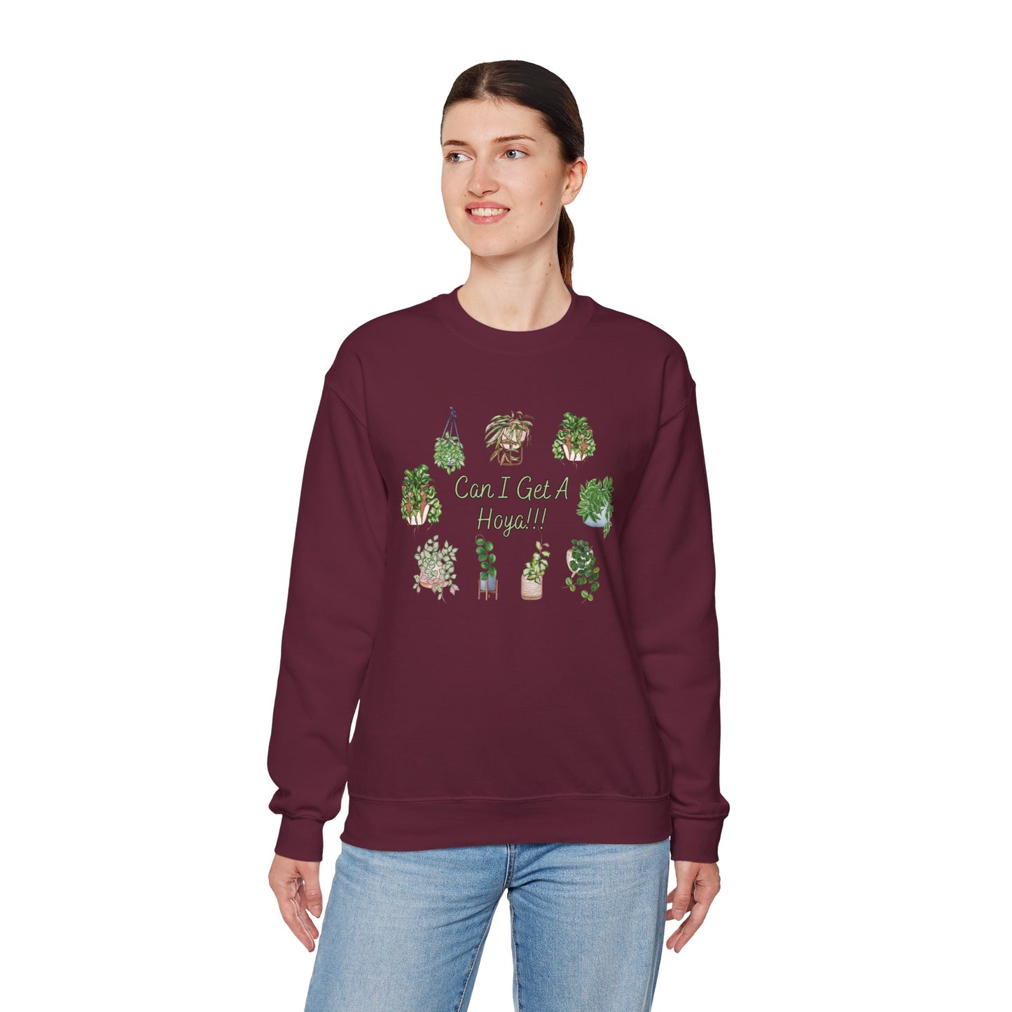 Can I Get A Hoya!! Sweatshirt — Cute Houseplant Crewneck for Plant Lovers
