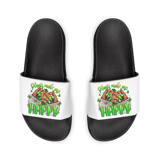 Plants Make Me Happy Women’s Removable-Strap Slides-Sandals