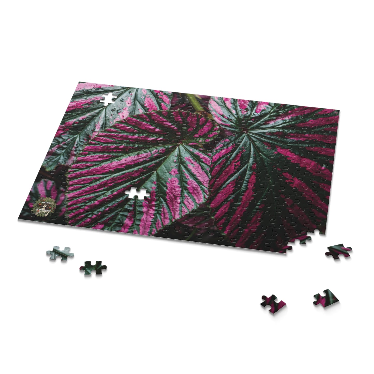 Begonia Leaf Puzzle — Pink & Green Begonia 120/252/500-Piece Jigsaw