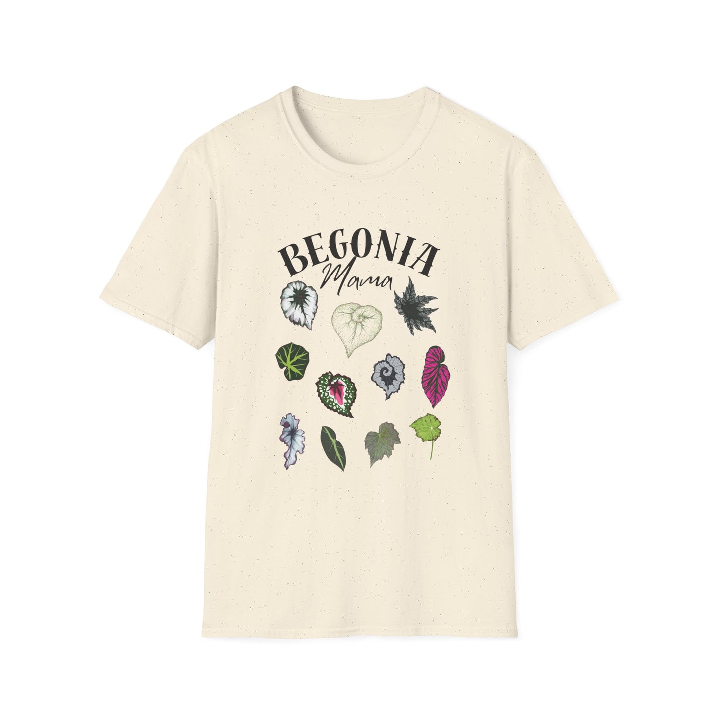 Begonia Mama T-Shirt – Plant Lover Tee with Begonia Leaf Shirt-Unisex Soft Style T-Shirt